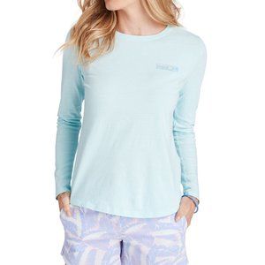 VINEYARD VINES Long-Sleeve Island Palms Logo Box Pastel Mint Tee M